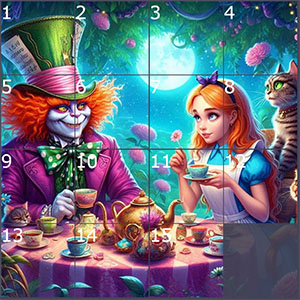 Пазлы пятнашки «Алиса в Стране Чудес»